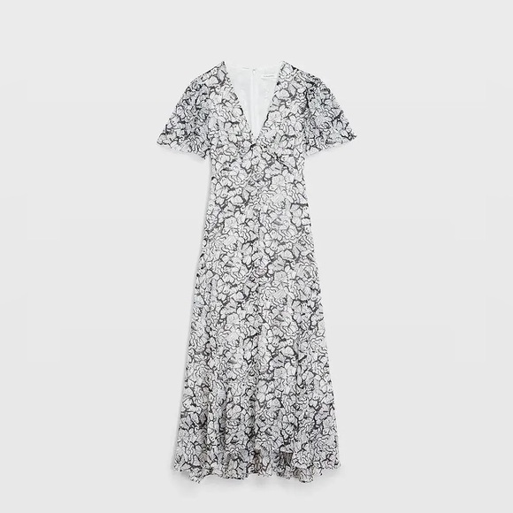 Club Monaco Black and White Flutter Sleeve Dress - Picture 4 of 7